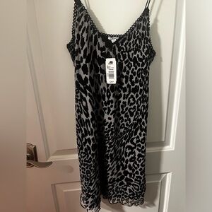 Leopard print mesh mini dress new with tags !